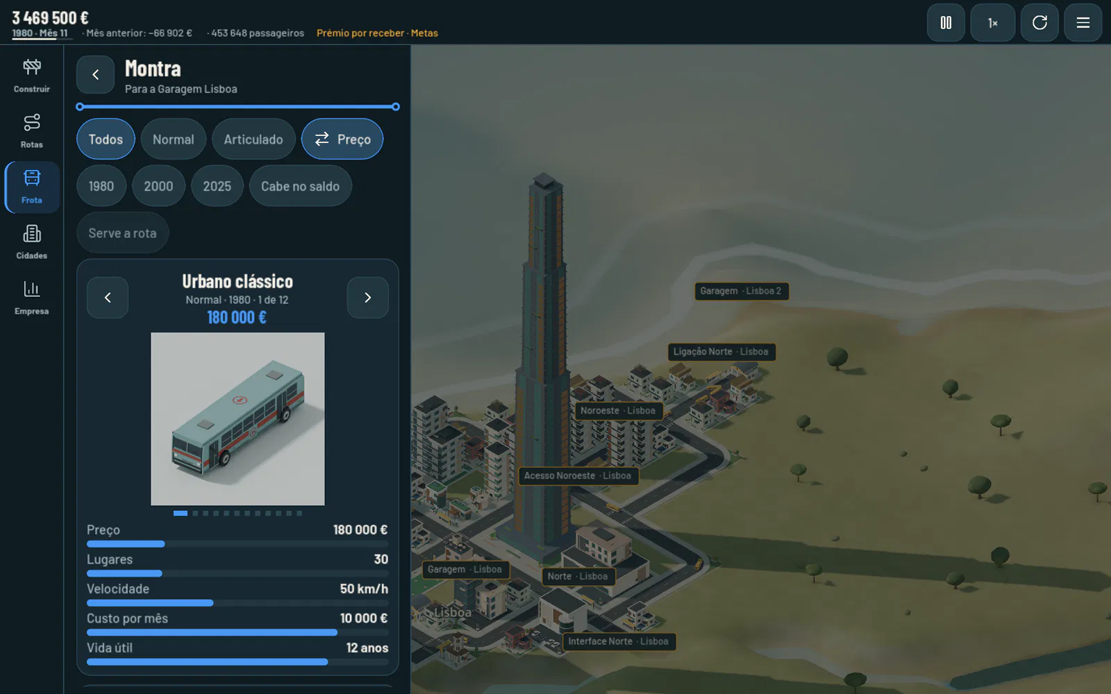 The depot and the Showroom beside the map, on a tablet