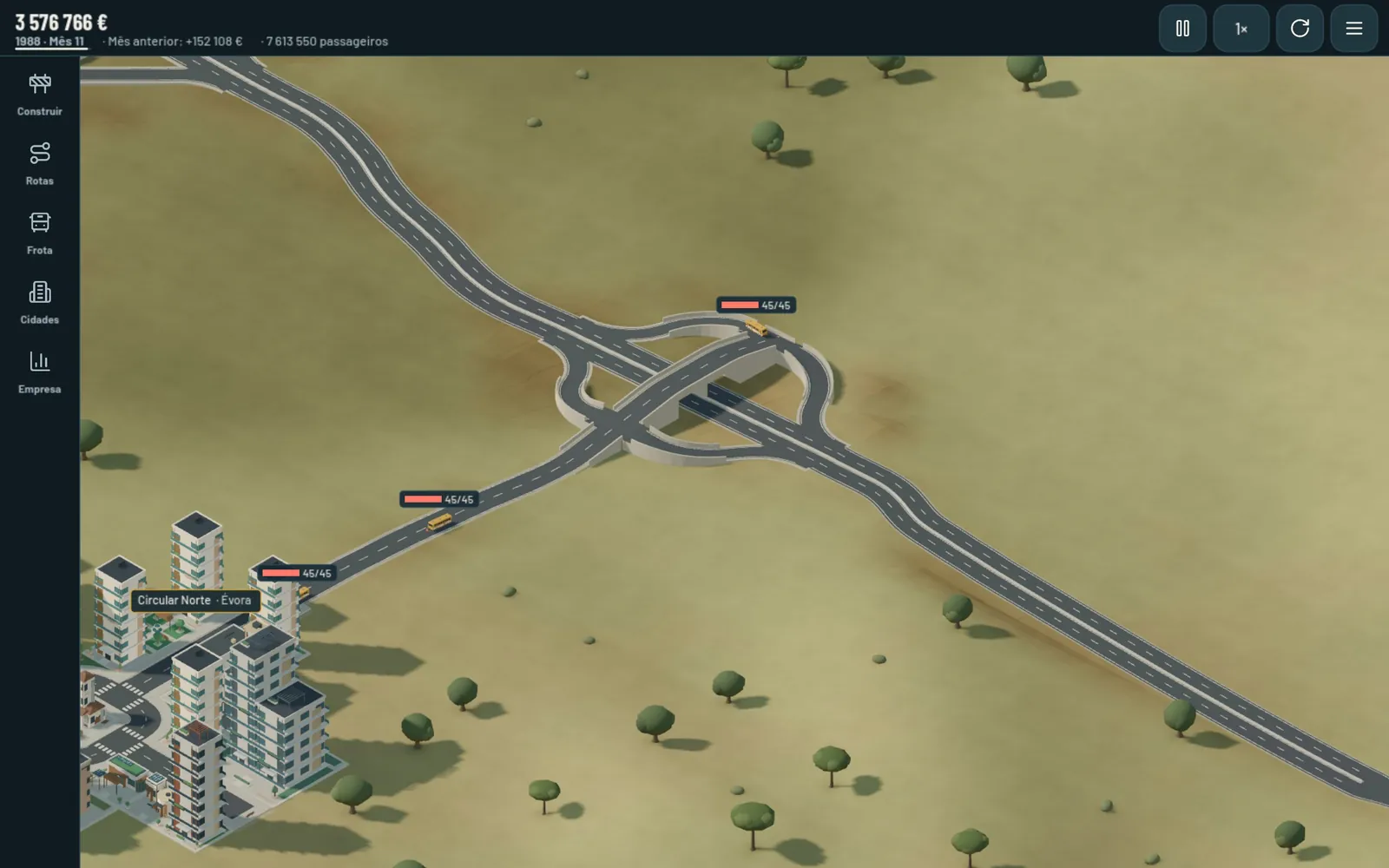 A motorway interchange connected to the network